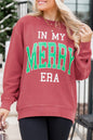 Erdbeerrosa „IN MY MERRY ERA“ Locker geschnittenes Cord-Sweatshirt