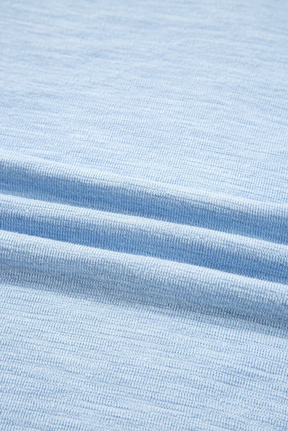 Beau Blue Solid Color Batwing Long Sleeve Top