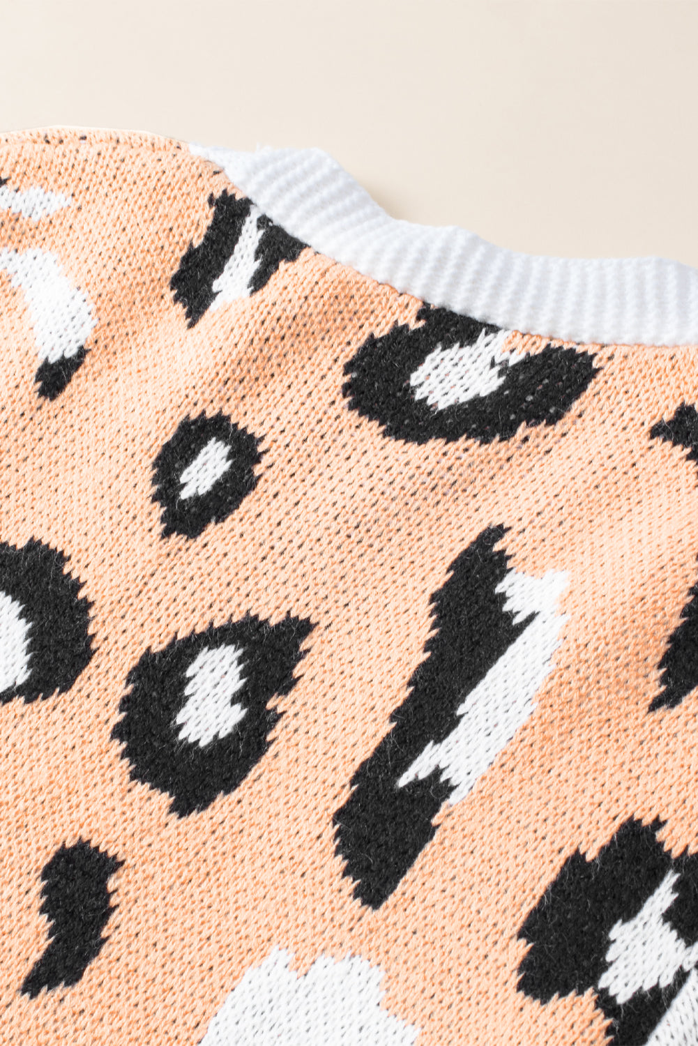 Brown Leopard Striped Mixed Print Open Front Cardigan