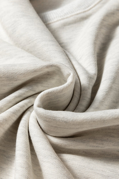 Light Grey Multicolored Striped Patchwork Drop Shoulder Sweatshirt