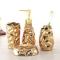 Creative Golden Ceramic Bathroom Toilet Set