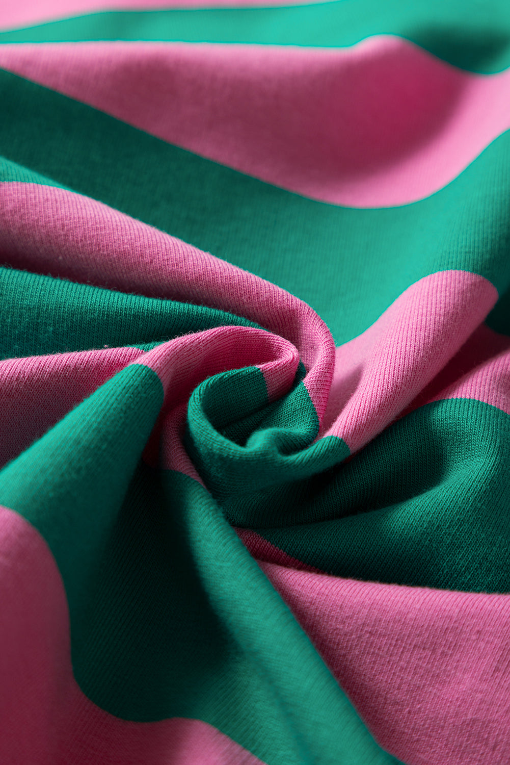 Rosa gestreiftes Stern-Patchwork-Pullover-Sweatshirt mit Rundhalsausschnitt