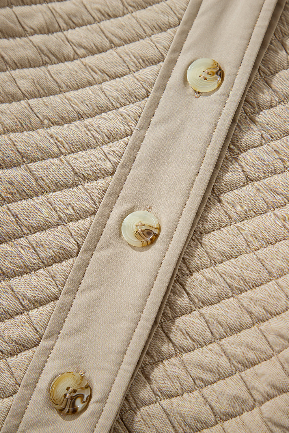 Jet Stream – Einfarbige, gesteppte Puffer-Hemdjacke mit Knöpfen