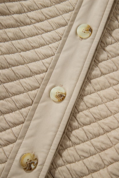 Jet Stream – Einfarbige, gesteppte Puffer-Hemdjacke mit Knöpfen
