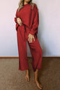 Red Dahlia – Ultra lockeres, strukturiertes, 2-teiliges Slouchy-Outfit