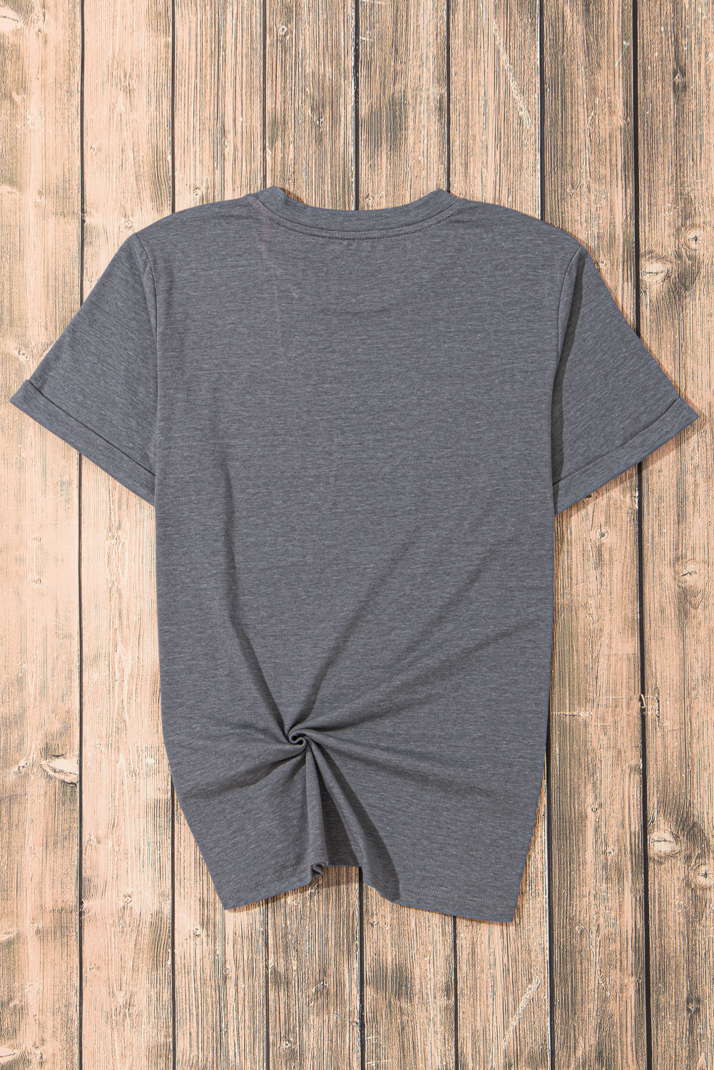 Graues, lässiges T-Shirt mit Rundhalsausschnitt