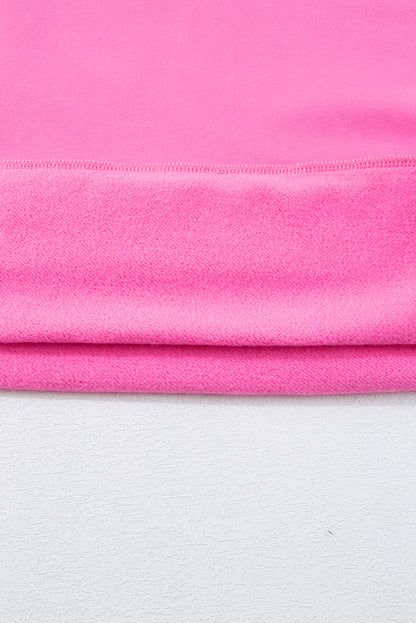 Bonbon – Einfarbiges Sweatshirt mit Fleecefutter und überschnittener Schulterpartie und hohem Bund