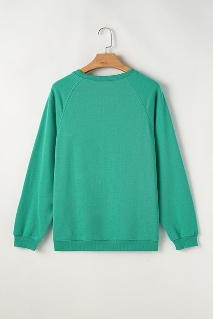 Mintgrünes Regenbogen-Farbblock-Sweatshirt mit Streifen
