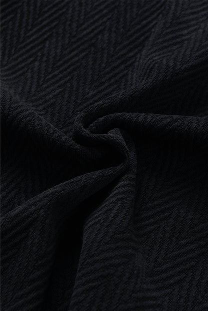 Schwarze Bluse mit Stehkragen und Puffärmeln