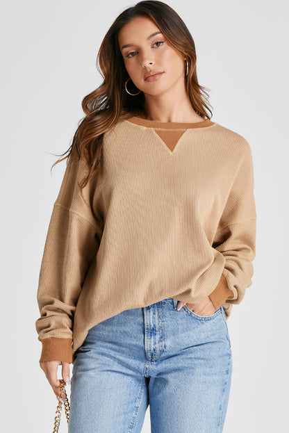 Rauchgraues, lockeres Thermo-Sweatshirt