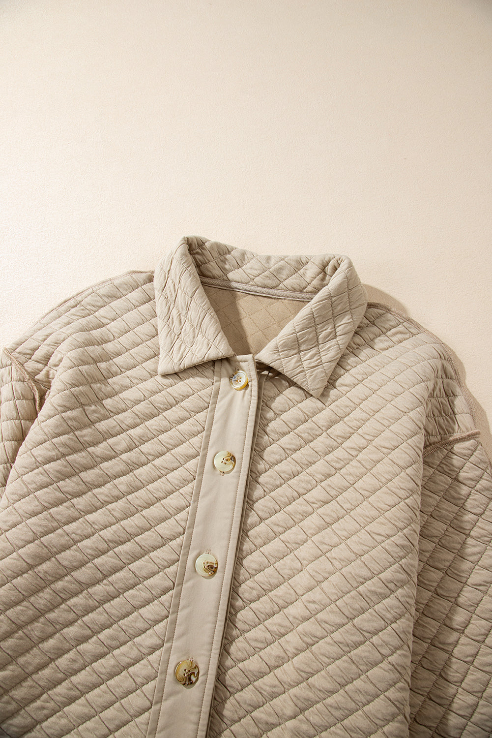 Jet Stream – Einfarbige, gesteppte Puffer-Hemdjacke mit Knöpfen