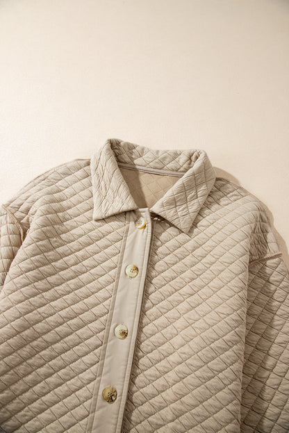 Jet Stream – Einfarbige, gesteppte Puffer-Hemdjacke mit Knöpfen