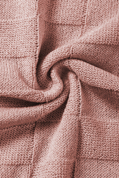 Staubrosa Strickpullover mit Gitterstruktur und kurzen Ärmeln