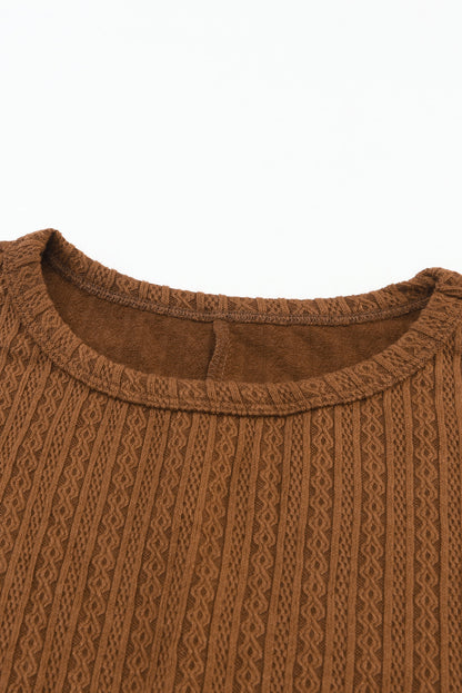 Langärmliges Oberteil aus Jacquard-Imitat-Strick