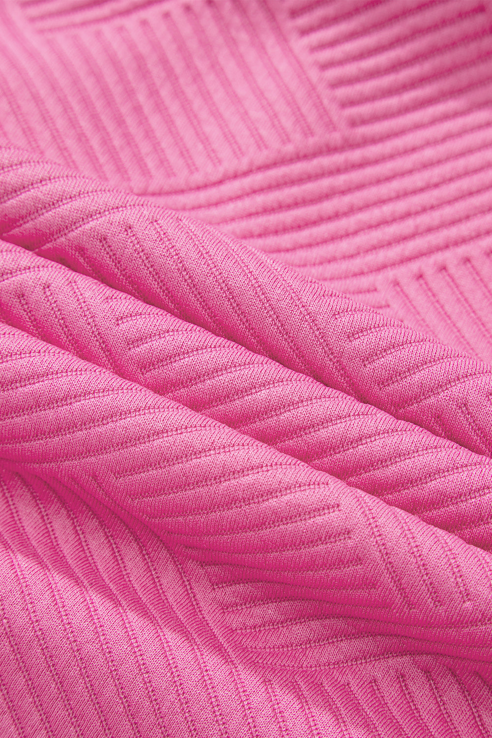 Rosafarbener Hoodie mit strukturiertem Farbblockdesign und Kängurutasche und überschnittener Schulter