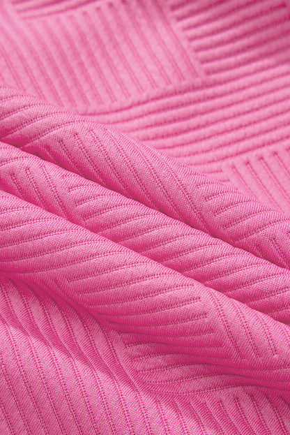 Rosafarbener Hoodie mit strukturiertem Farbblockdesign und Kängurutasche und überschnittener Schulter