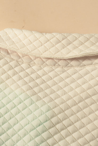 Grüne Steppjacke mit Patchwork-Patchwork-Klappentasche und Farbblock