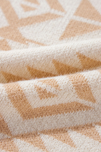 Apricot – Lockerer Pullover mit Western-Azteken-Print in Übergröße