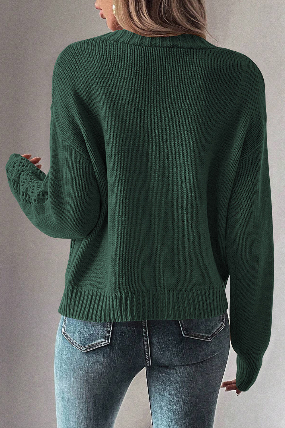 Canton – Offen gestrickte Strickjacke mit überschnittenen Schultern