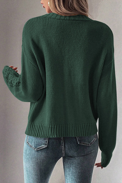 Canton – Offen gestrickte Strickjacke mit überschnittenen Schultern