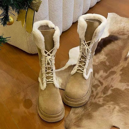Women's Fashion Casual Simple Warm Platform Snow Boots