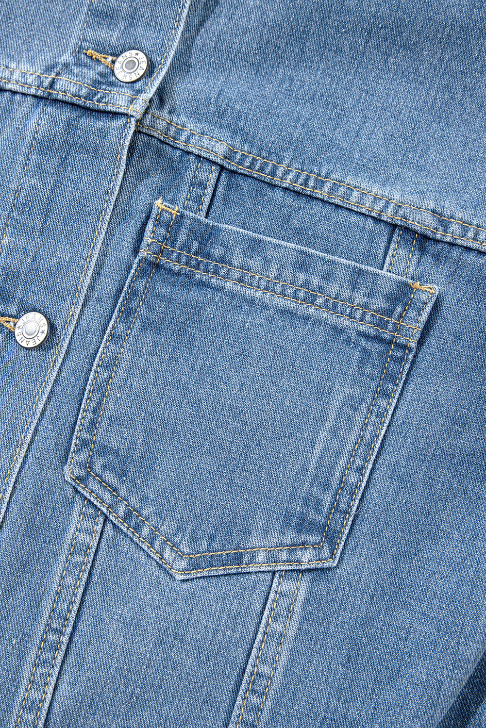 Wild Wind Washed Oversize-Jeansjacke mit Taschen
