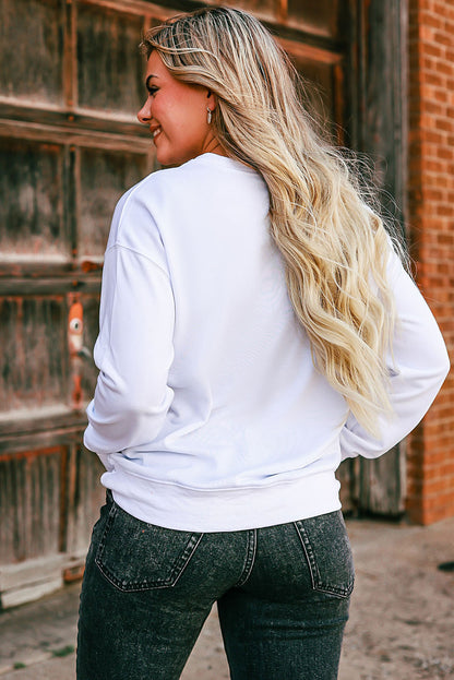 Weißes Sweatshirt mit Monogramm „Weather“