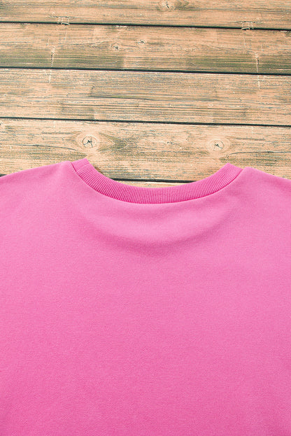 Bonbon – Einfarbiges Sweatshirt mit Fleecefutter und überschnittener Schulterpartie und hohem Bund