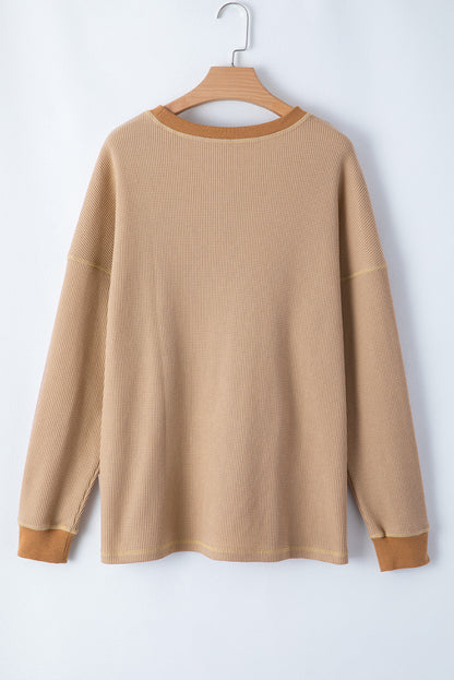 Rauchgraues, lockeres Thermo-Sweatshirt