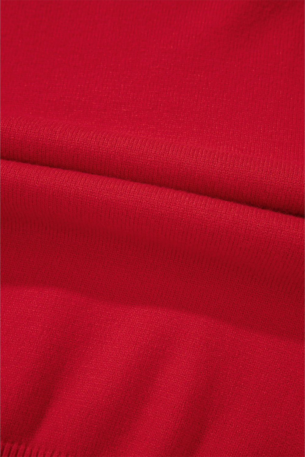Feurig roter Perlenperlen-Freizeitpullover