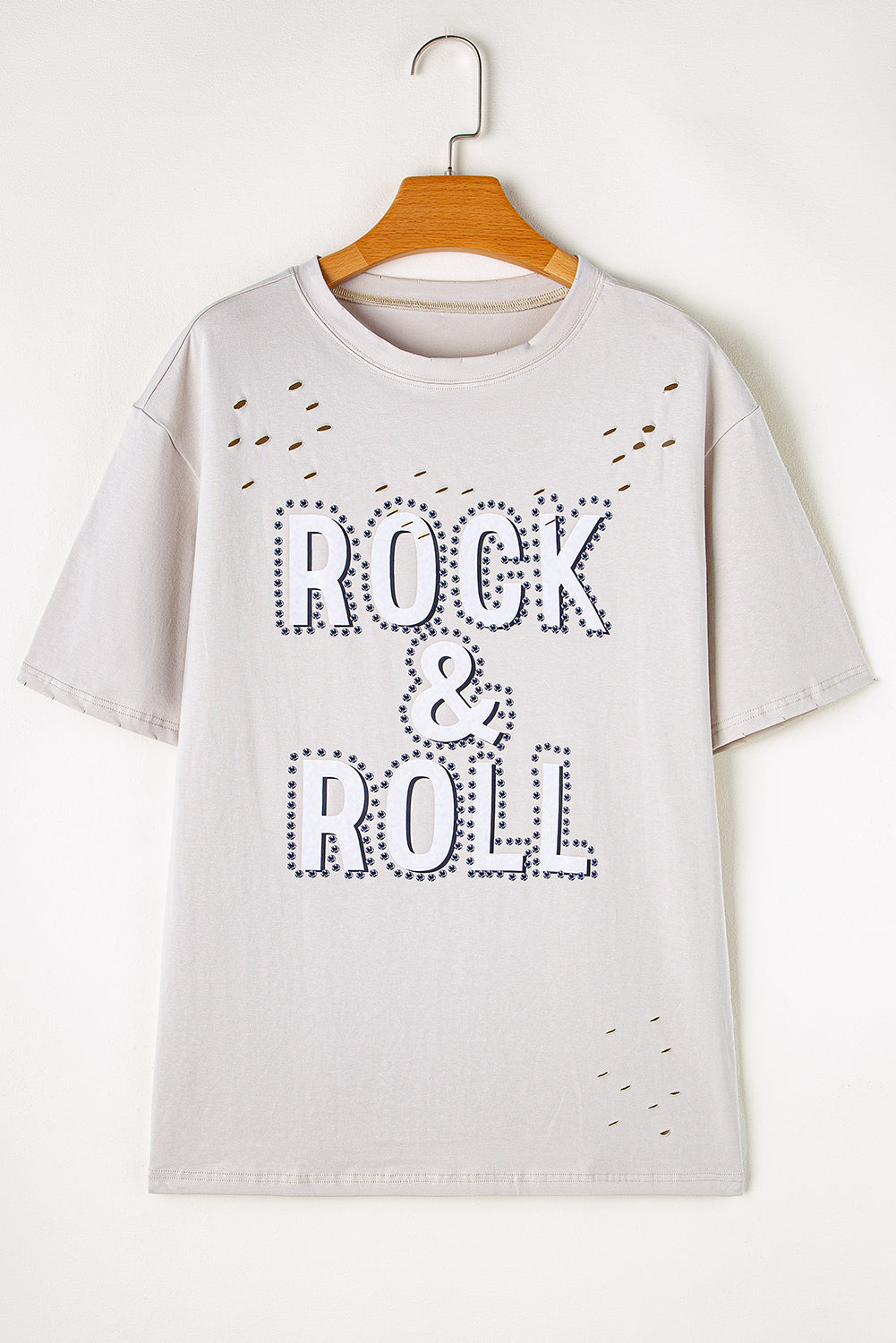 Graues Vintage-T-Shirt mit Rock &amp; Roll-Grafik