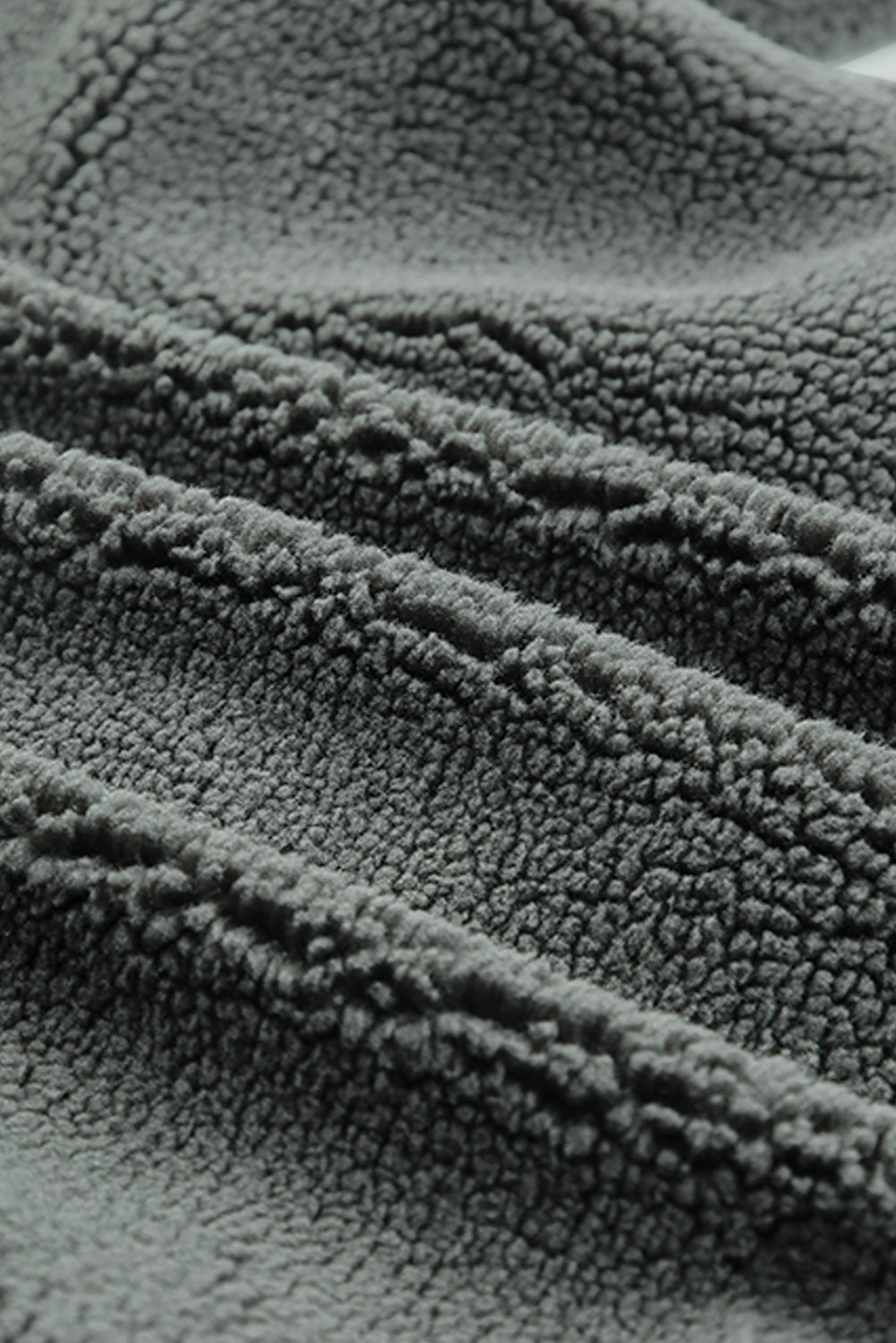 Graue Sherpa-Jacke mit Ellbogenflicken aus Cord