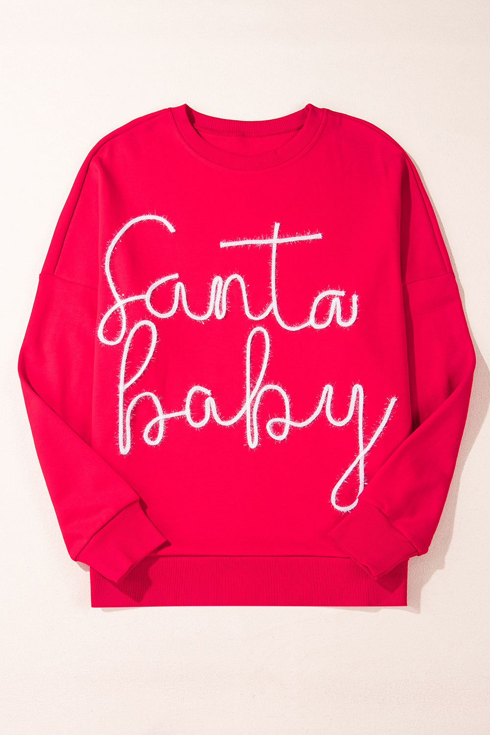 Feurig Rot Weihnachten Santa Baby Lametta Grafik Sweatshirt