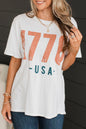 Weißes T-Shirt mit USA-Vintage-Grafik von 1776