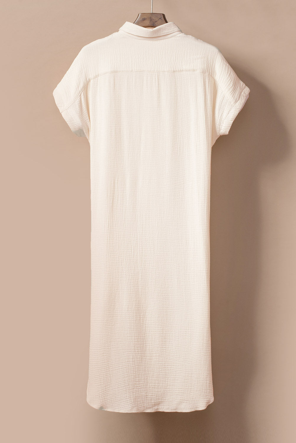 Apricot – Maxi-Strandkleid mit gekräuselten Knöpfen und Schlitzen