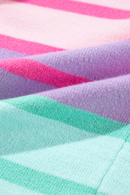 Mehrfarbiger, lässiger Pullover mit Farbverlauf und geripptem Rand