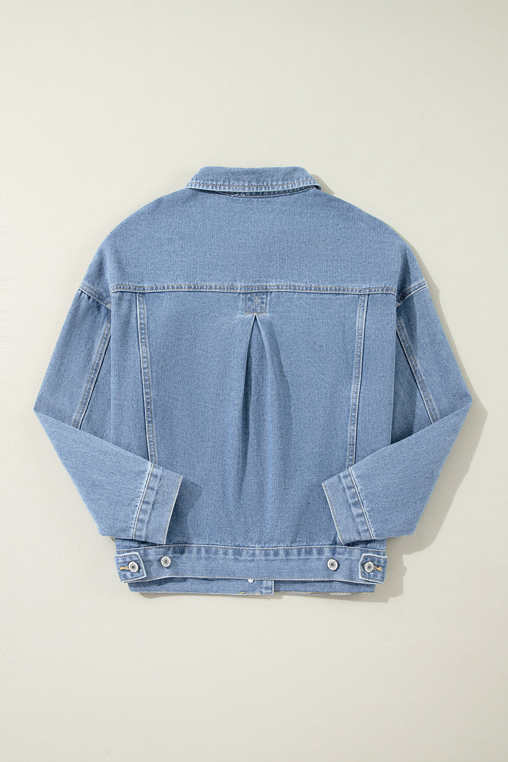Wild Wind Washed Oversize-Jeansjacke mit Taschen