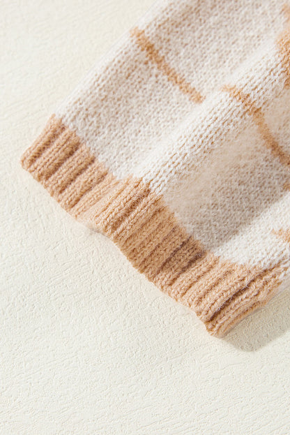 Apricot – Lockerer Pullover mit Western-Azteken-Print in Übergröße
