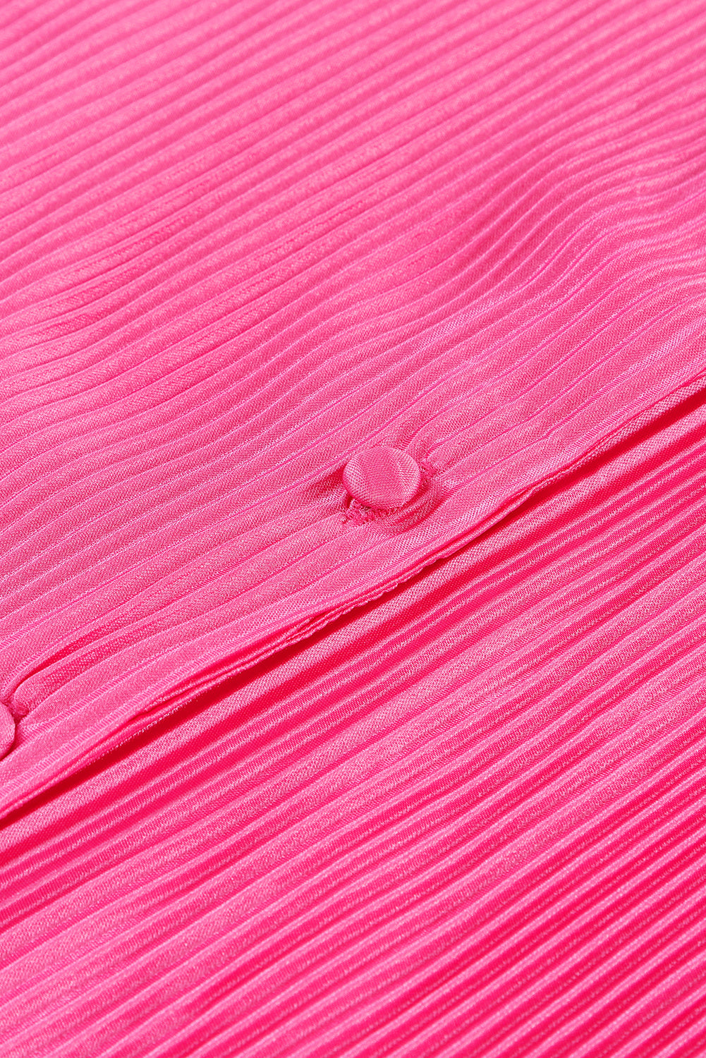 Rosa Lounge-Set mit 3/4-Ärmeln, Plissee-Hemd und Shorts mit hoher Taille