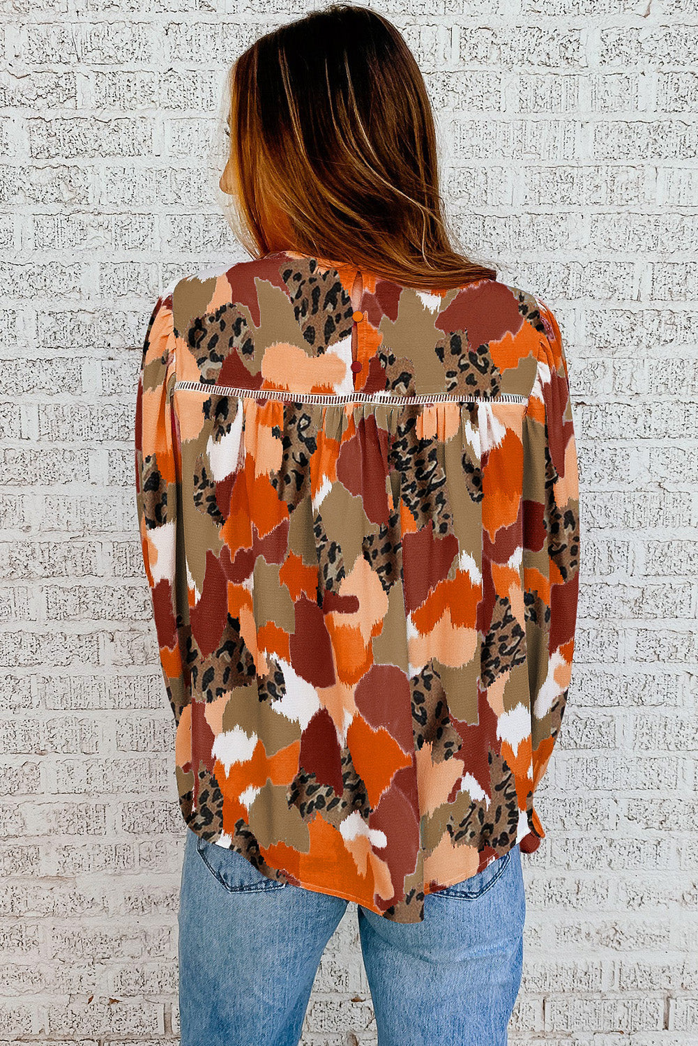 Langarmbluse mit abstraktem Print