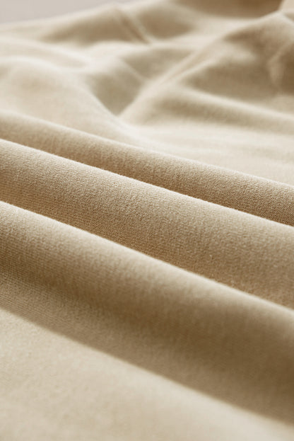 Parchment Solid Lockeres Fleece-Sweatshirt mit Rundhalsausschnitt