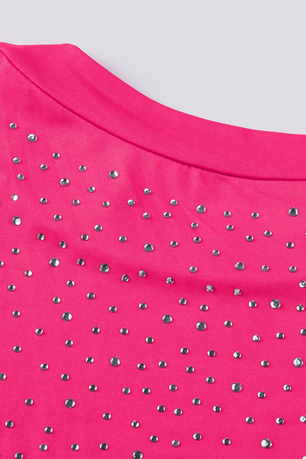 Rose Rhinestone Allover Round Neck Short Sleeve Bodysuit