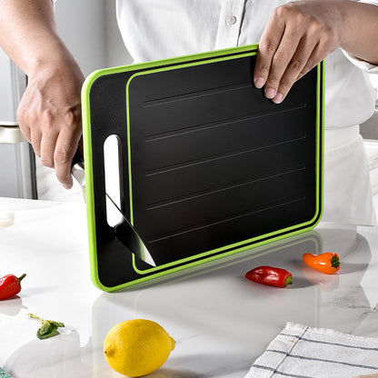 Double-sided Defrosting Cutting Board with Knife Sharpener