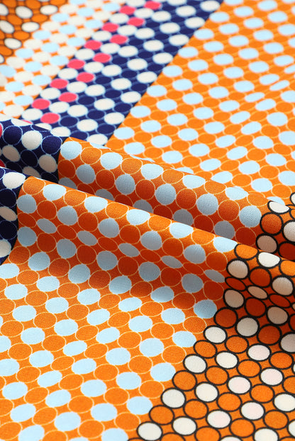 Braunes langärmliges Button-Down-Etuihemd mit Punktmuster