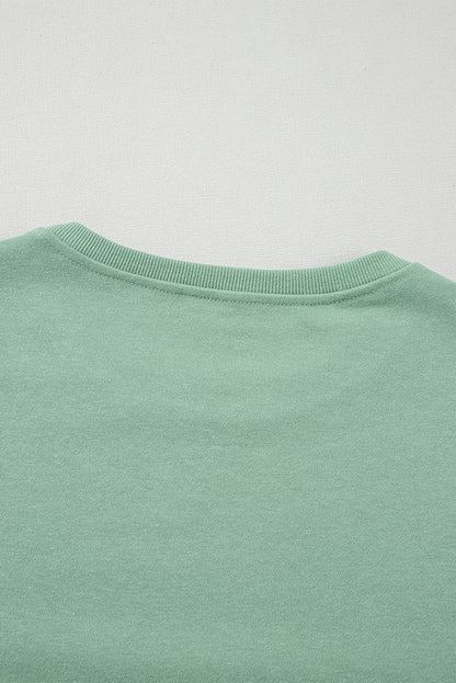Moonlight Jade – Lockeres Sweatshirt mit Regenbogenstreifen an den Ärmeln und Rundhalsausschnitt