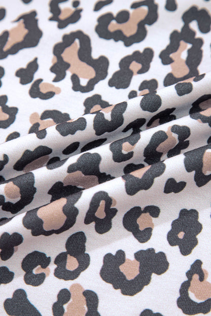 Multicolor Leopard Floral Patchwork Drawstring Hoodie