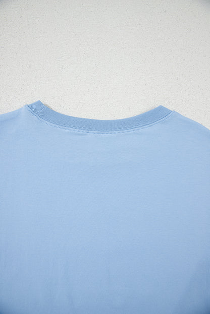 Myosotis Flag Bow Graphic Rundhals-T-Shirt