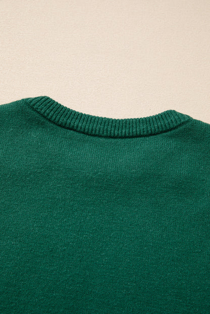 Evergreen Pullover mit Perlen und überschnittener Schulterpartie und Rundhalsausschnitt