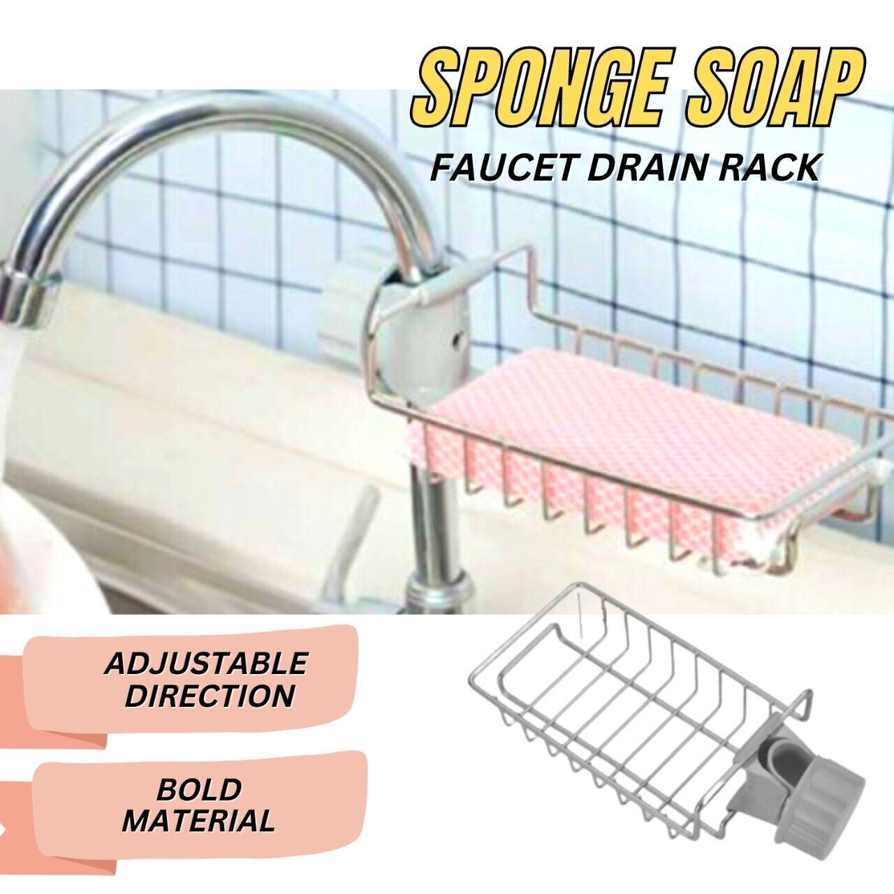 Abflussregal Aufbewahrungshalter Regal Küchenspüle Wasserhahn Schwamm Seifentuch Rack Halterung