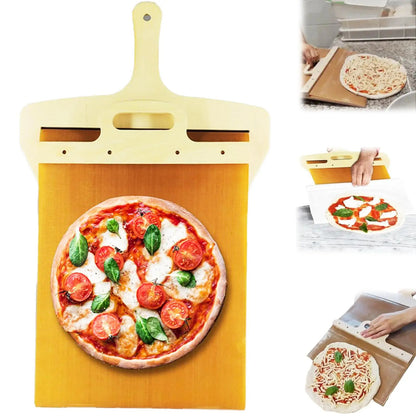 Sliding Pizza Shovel & Non-Stick Cutting Board: Convenient Kitchen Baking Tool"